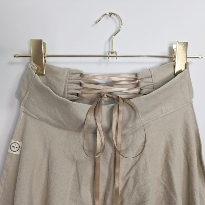 Beth Upcycled Side-Split Skirt - Beige XS/S