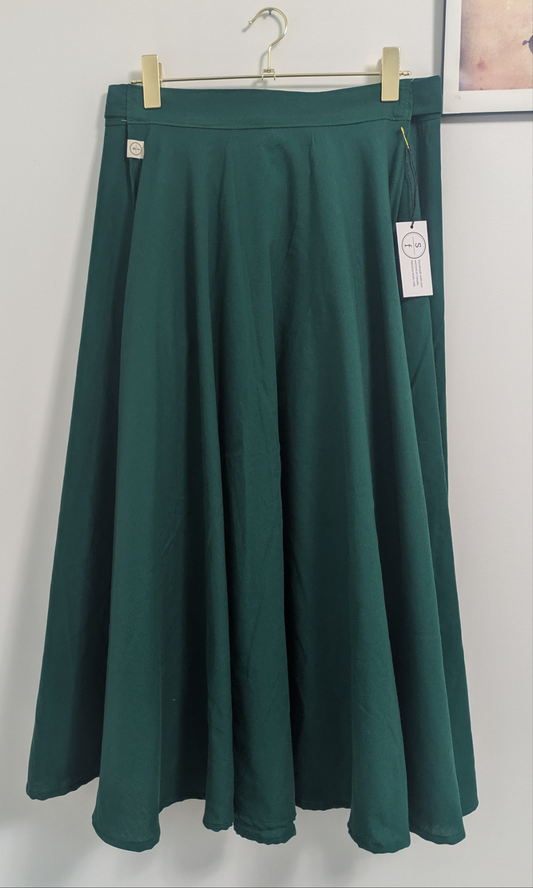 Beth Upcycled Side-split Skirt - Forest Green XL/2XL