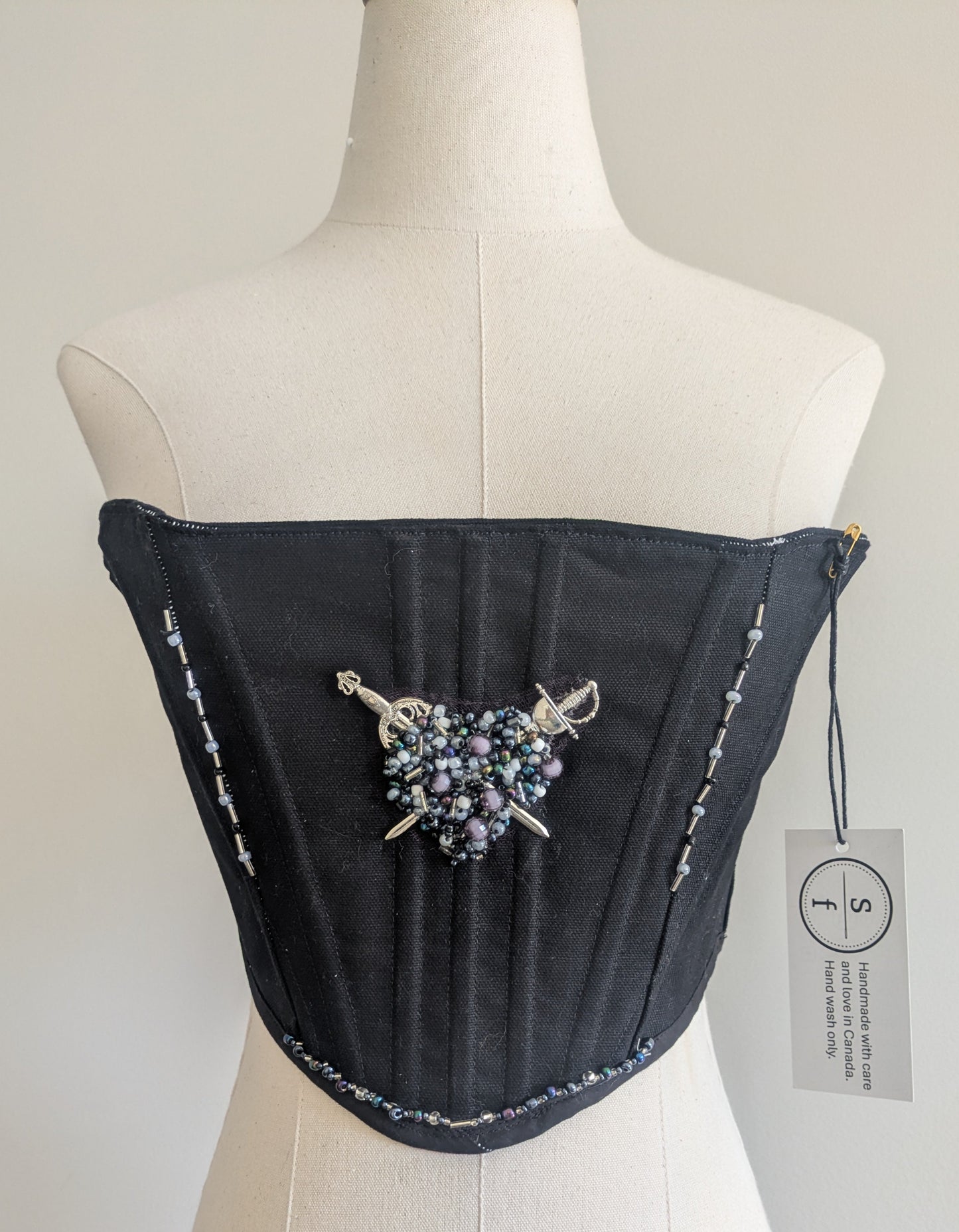Beaded or Embroidered Overbust Corsets Back Laced
